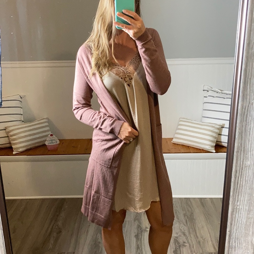 LAST2🧁ROSE- longline cardigan